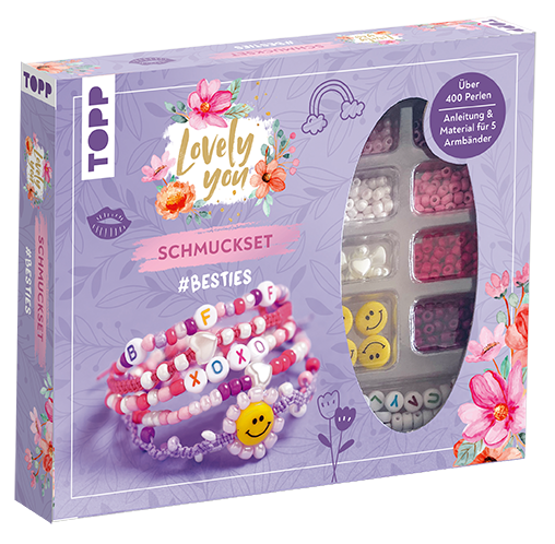Lovely You Schmuckset #Besties. Anleitung und Material für 5 Armbänder. Über 400 Perlen Lovely You Schmuckset #Besties. Anleitung und Material für 5 Armbänder. Über 400 Perlen